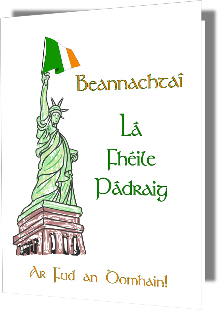 St Patrick's Day Statue of Liberty Card